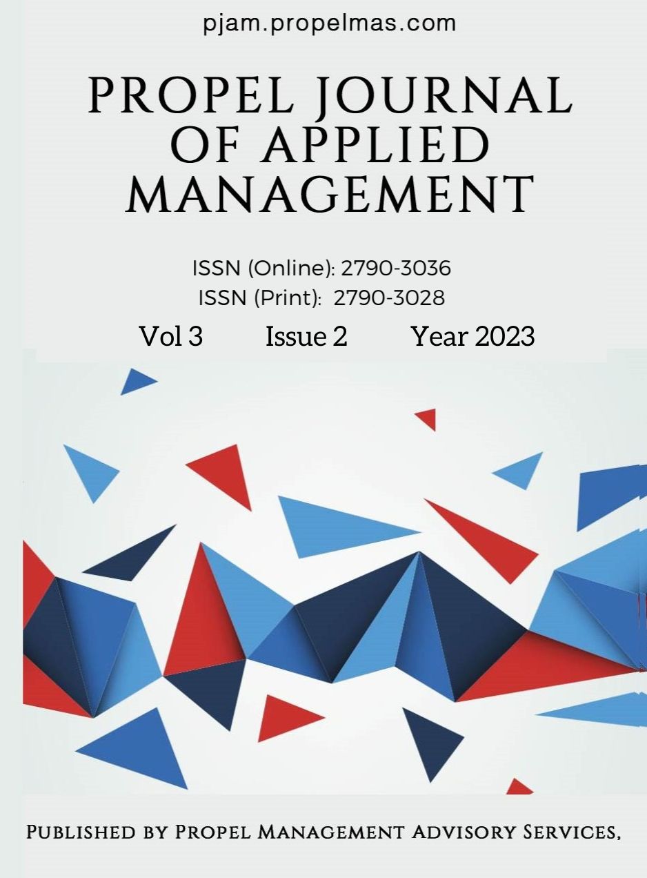 					View Vol. 3 No. 2 (2023): Propel Journal of Applied Management
				